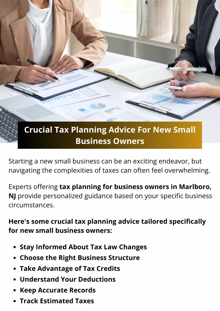 crucial tax planning advice for new small