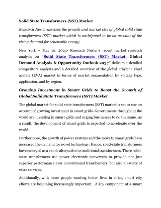 Solid State Transformers (SST) Market_PR1