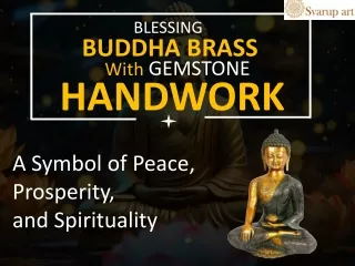 Blessing Buddha Brass with Gemstone Handwork