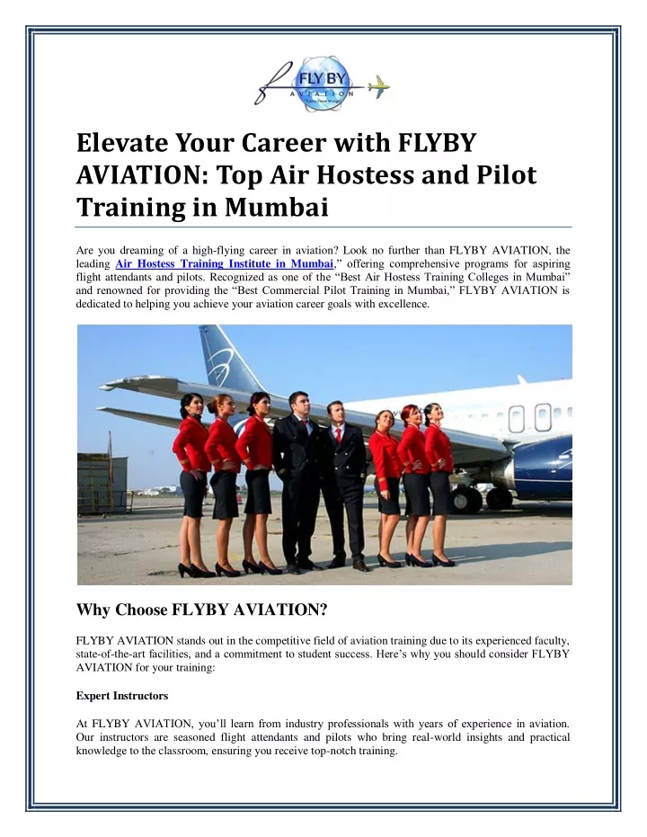 elevate your career with flyby aviation