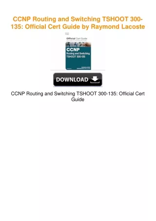 CCNP Routing and Switching TSHOOT 300-135: Official Cert Guide by Raymond