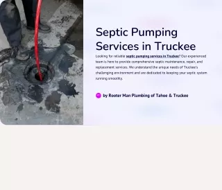 Septic Pumping Services in Truckee | Rooter Man Plumbing of Tahoe & Truckee