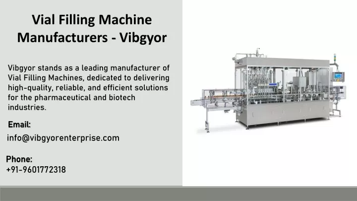 vial filling machine manufacturers vibgyor