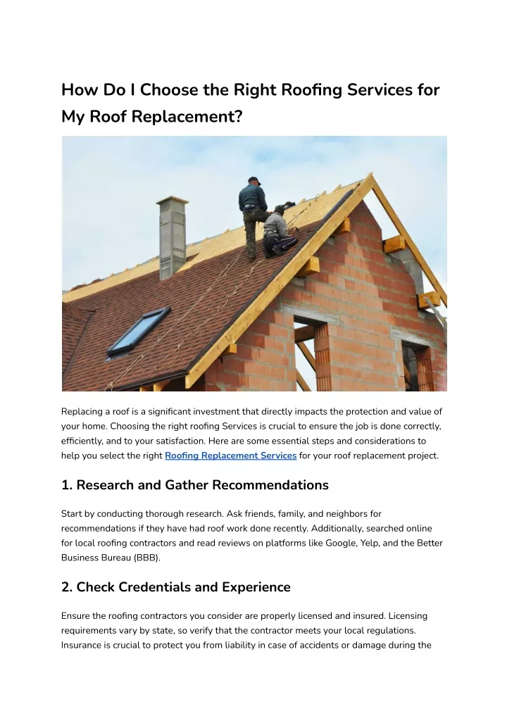 how do i choose the right roofing services