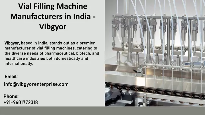 vial filling machine manufacturers in india