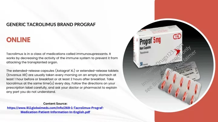 generic tacrolimus brand prograf