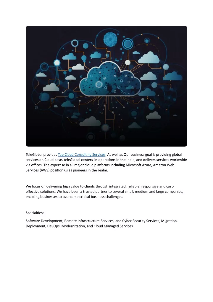 teleglobal provides top cloud consulting services