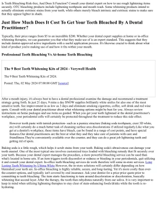 is teeth bleaching risk free and does it function