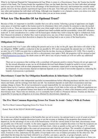Taken Care Of And Optional Trusts Under The Legislation Estate Preparing Legal F