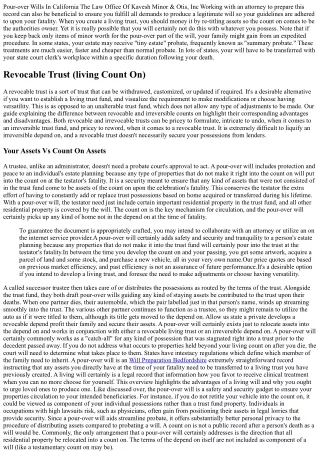 Pour-over Wills In California The Law Office Of Kavesh Minor & Otis, Inc