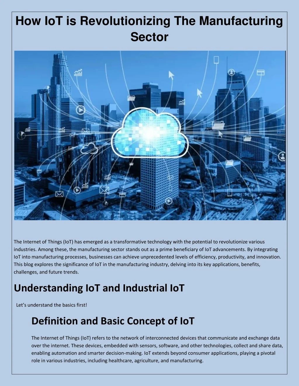 PPT - How IoT is Revolutionizing The Manufacturing Sector PowerPoint ...