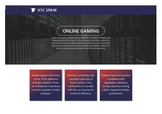 KYC Verification Solutions and API For Online Gaming - KYC Spain