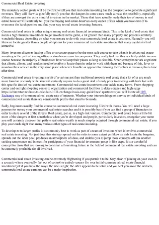 Commercial Real Estate Investing