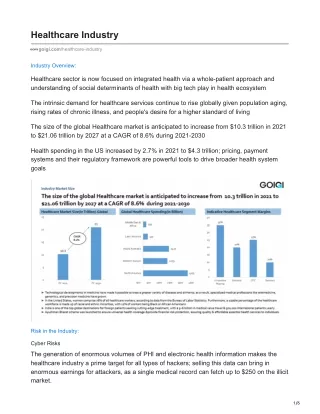 Healthcare Industry Market Case Study