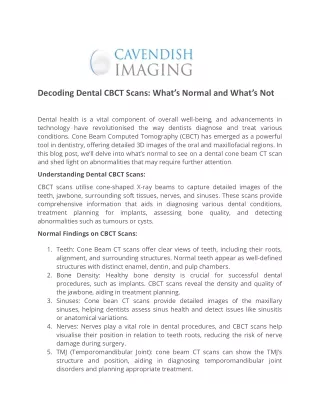 decoding dental cbct scans what s normal and what