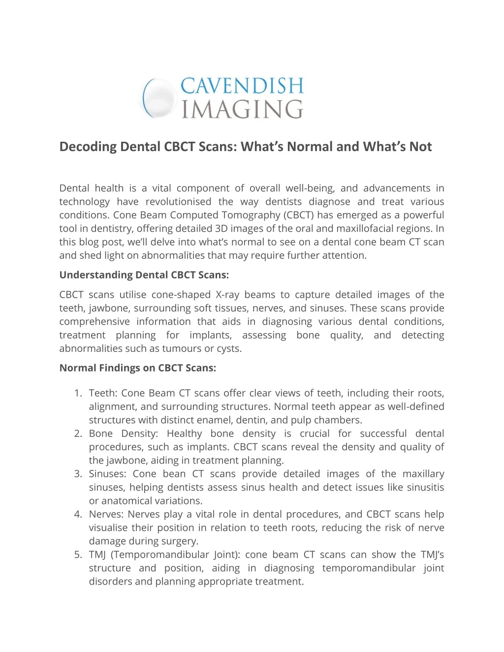 PPT - Decoding Dental CBCT Scans What's Normal and What's Not ...