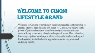 CIMONI GENUINE LEATHER BAGS, WALLETS, BELTES, CLUTCHS