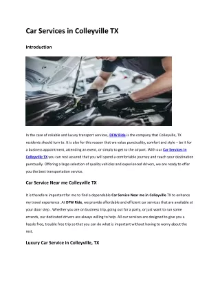 Car Services in Colleyville TX