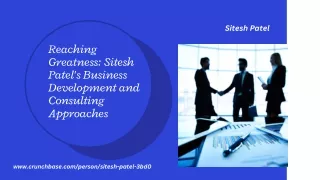 Boosting Development: Sitesh Patel's Approach for Business Consulting