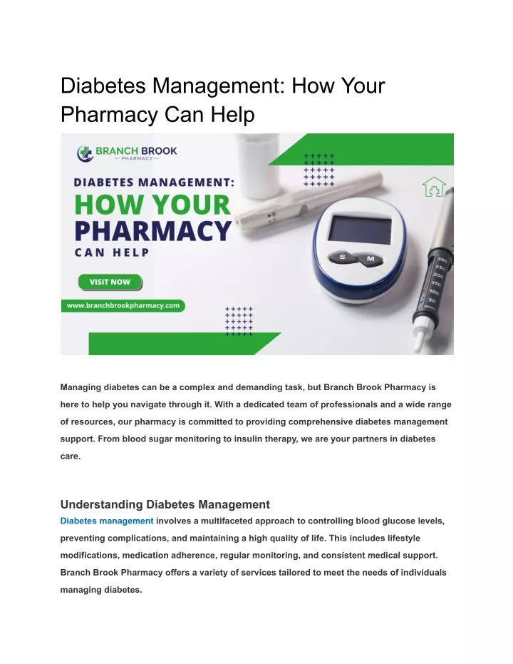 diabetes management how your pharmacy can help