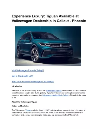 Experience Luxury_ Tiguan Available at Volkswagen Dealership in Calicut - Phoenix (1)