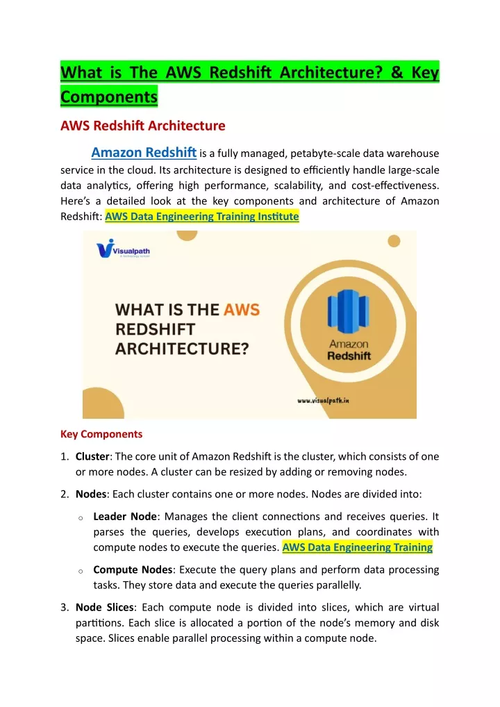 what is the aws redshift architecture