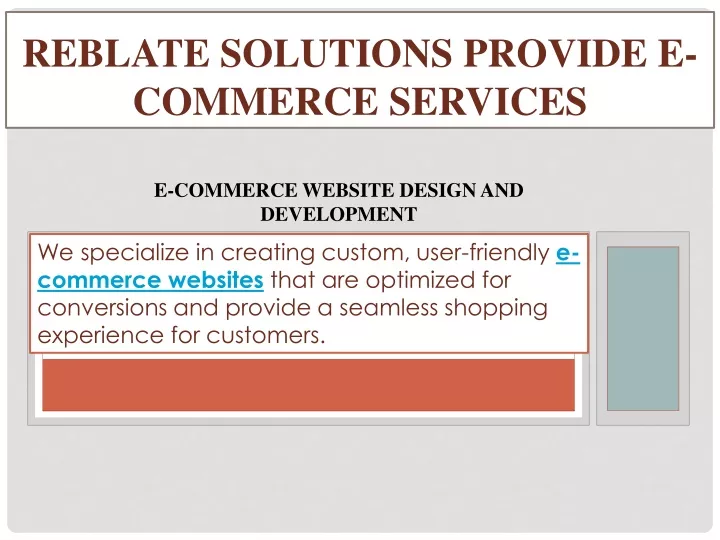 reblate solutions provide e commerce services