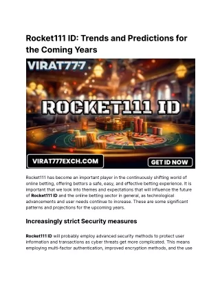 Rocket111 ID_ Trends and Predictions for the Coming Years