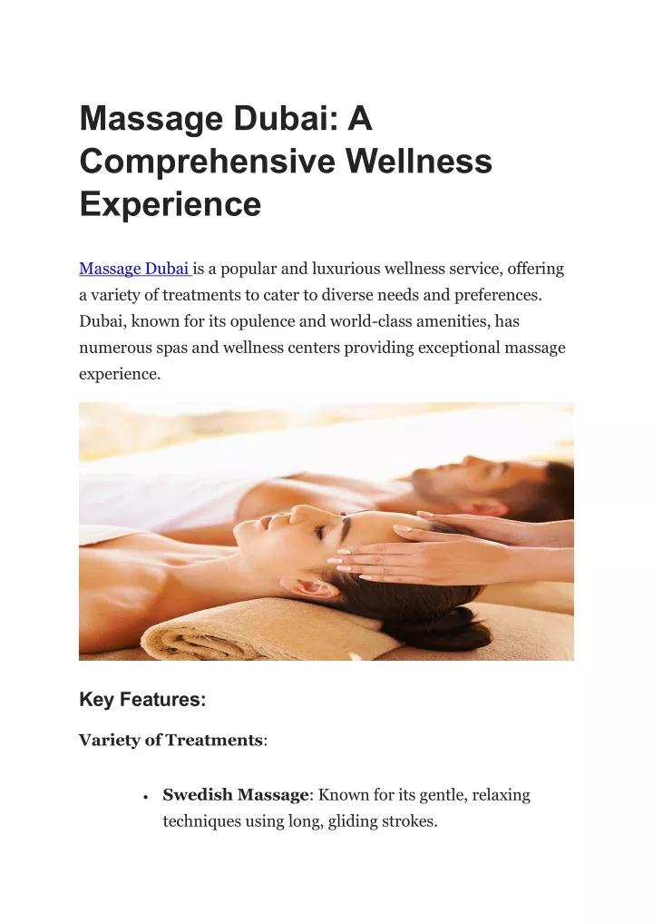 massage dubai a comprehensive wellness experience