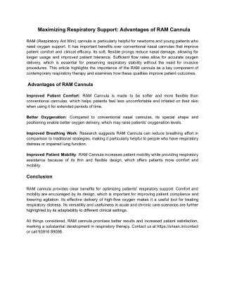 Maximizing Respiratory Support_ The Advantages of the RAM Cannula