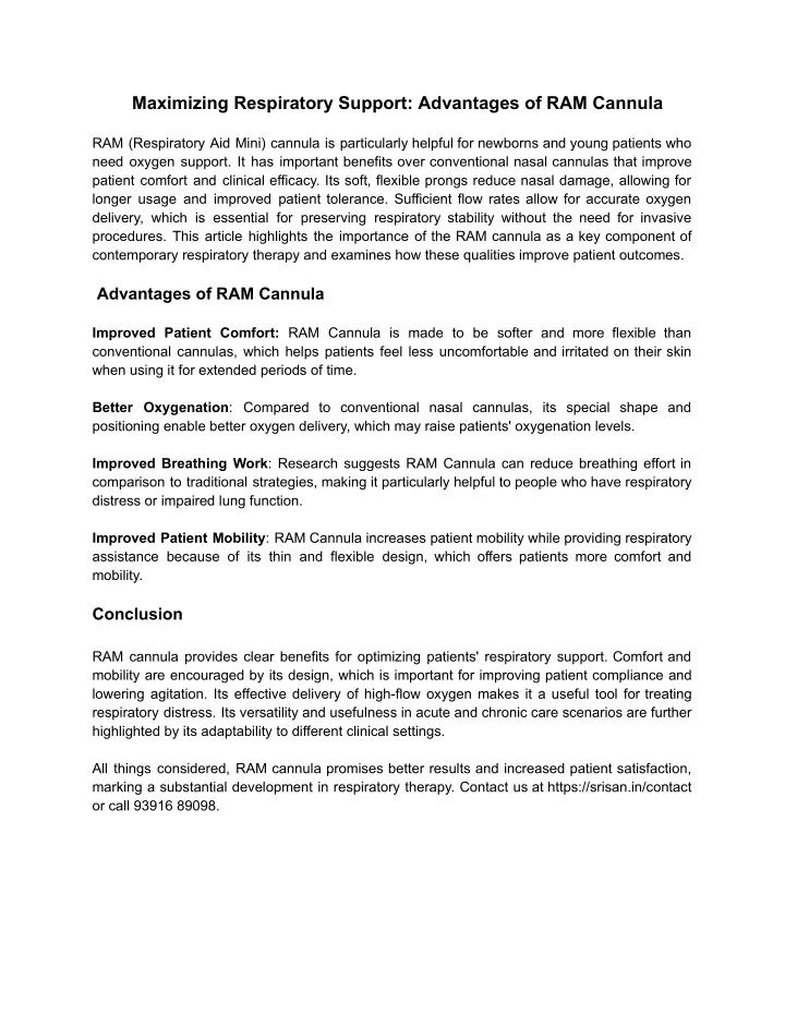 maximizing respiratory support advantages