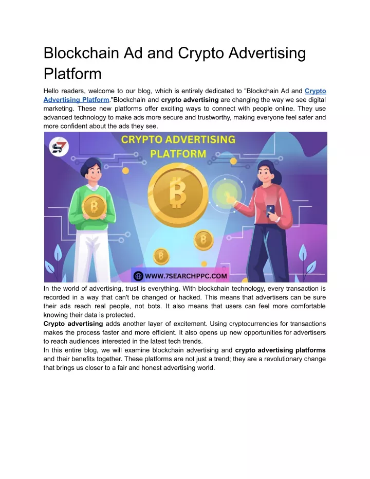 blockchain ad and crypto advertising platform