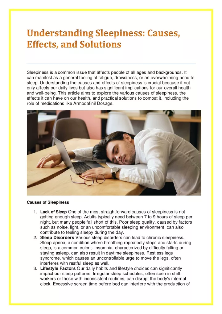 PPT - Understanding Sleepiness: Causes, Effects, and Solutions ...