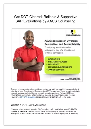 Unlocking Your Future: DOT SAP Evaluation by AACS Counseling