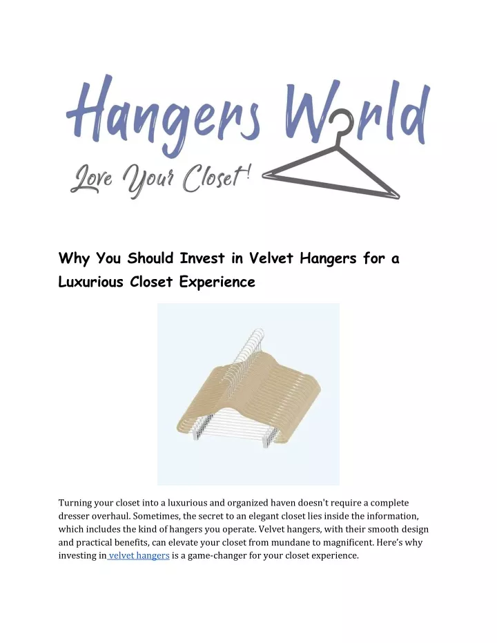 why you should invest in velvet hangers