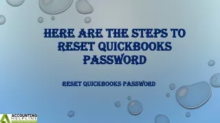 here are the steps to reset quickbooks password