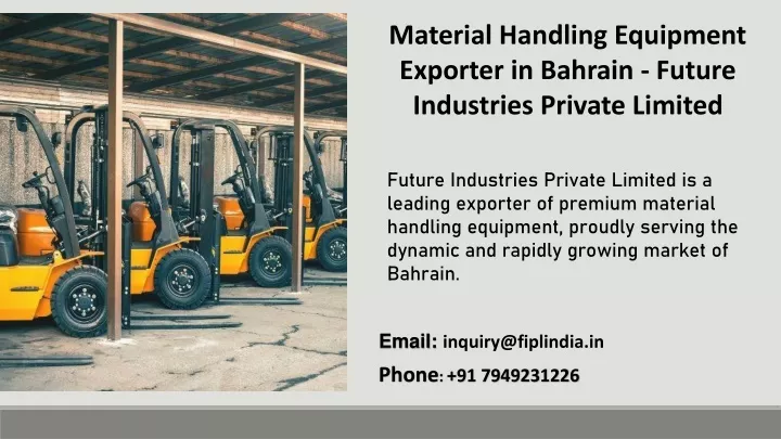 material handling equipment exporter in bahrain