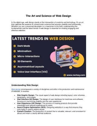 The Art and Science of Web Design