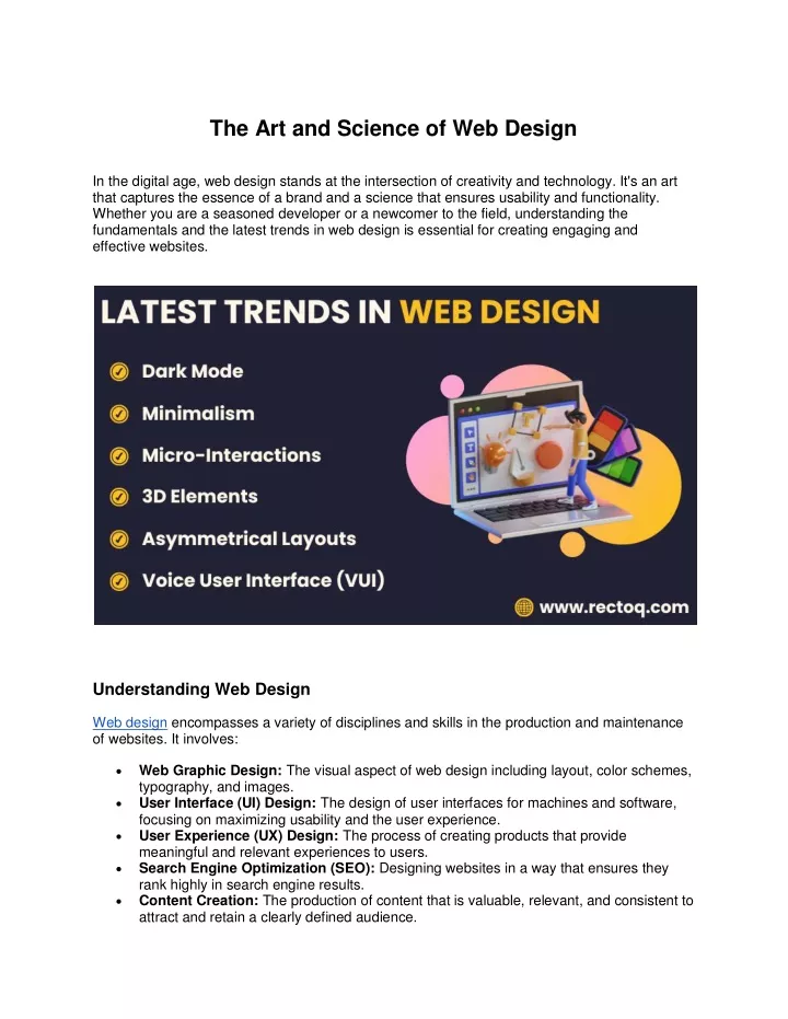 the art and science of web design