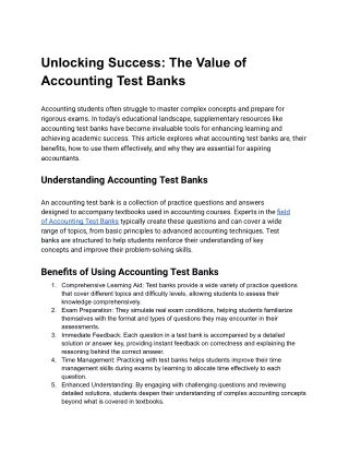 Unlocking Success_ The Value of Accounting Test Banks