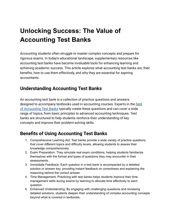 unlocking success the value of accounting test