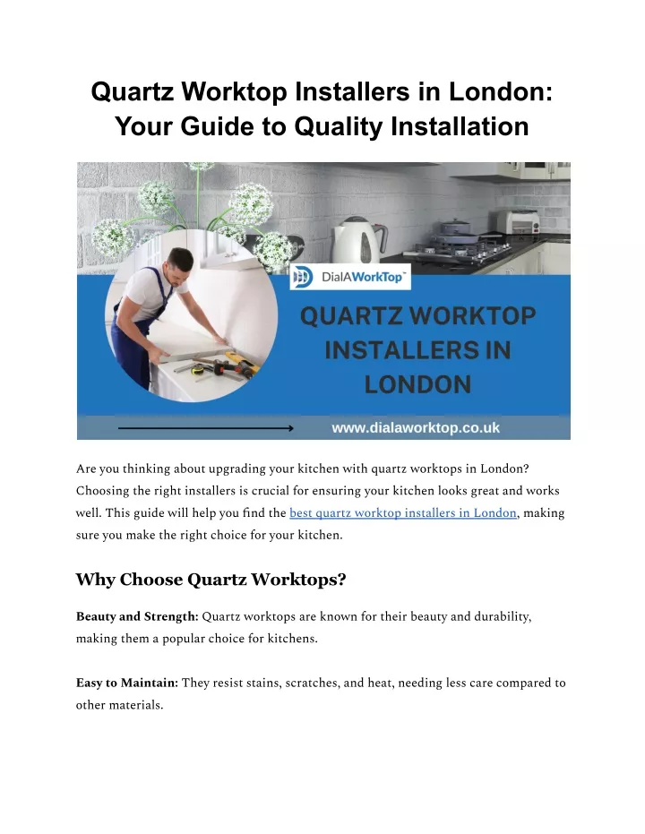 quartz worktop installers in london your guide