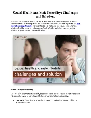 Sexual Health and Male Infertility