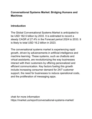 conversational systems market bridging humans