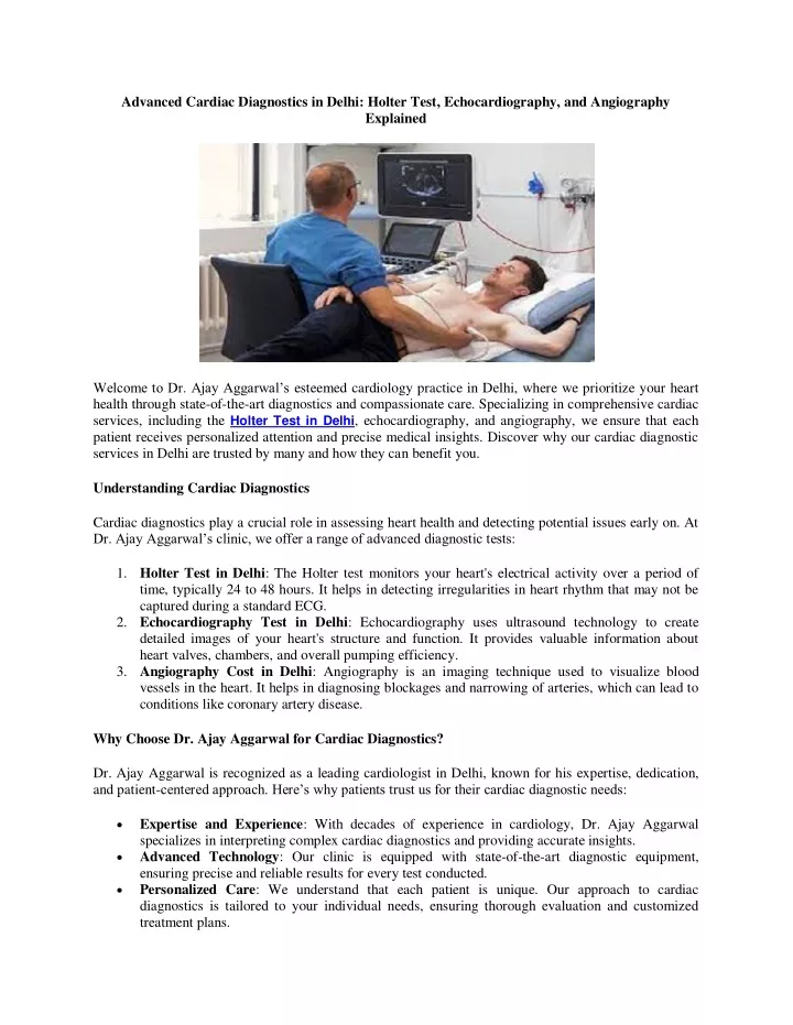 advanced cardiac diagnostics in delhi holter test