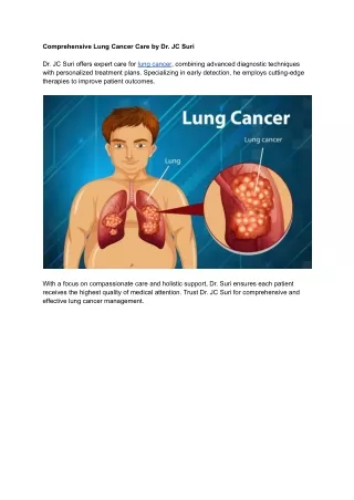 Comprehensive Lung Cancer Care by Dr. JC Suri