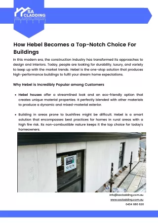 How Hebel Becomes a Top-Notch Choice For Buildings