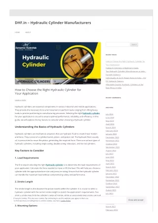 dhf in hydraulic cylinder manufacturers