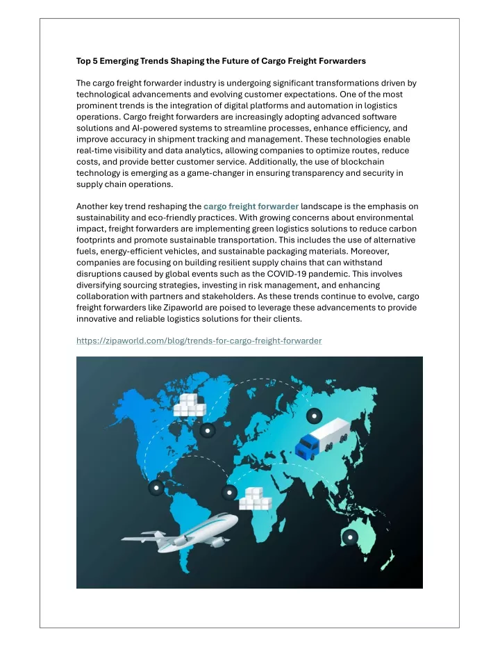 top 5 emerging trends shaping the future of cargo