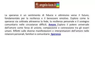 la speranza un sentimento di fiducia e ottimismo